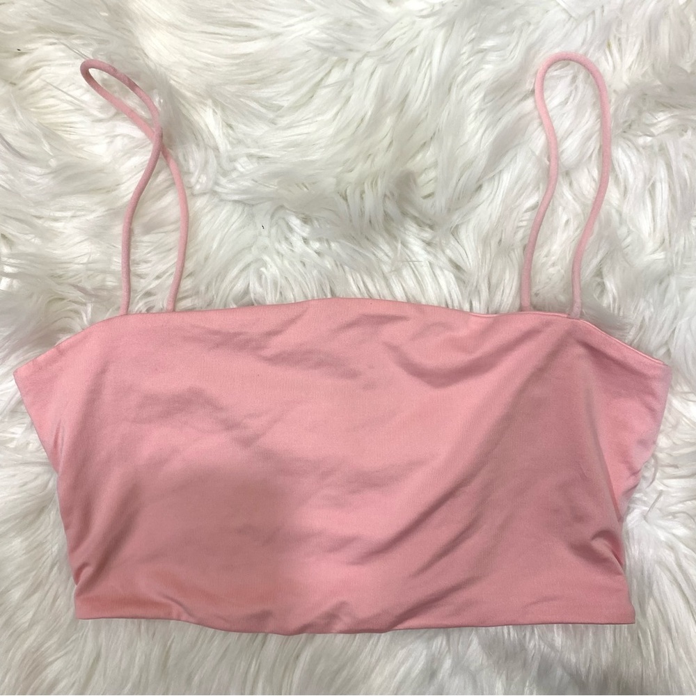 Pink tube cropped top